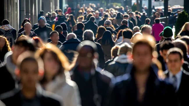crowd of people in street